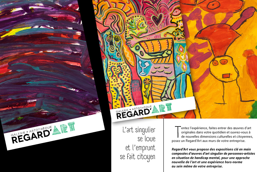 Réalisation de cartes postales à l'occasion de l'enrichissement des collections d'oeuvres d'art de Regard'Art - Artothèques d'art singulier.